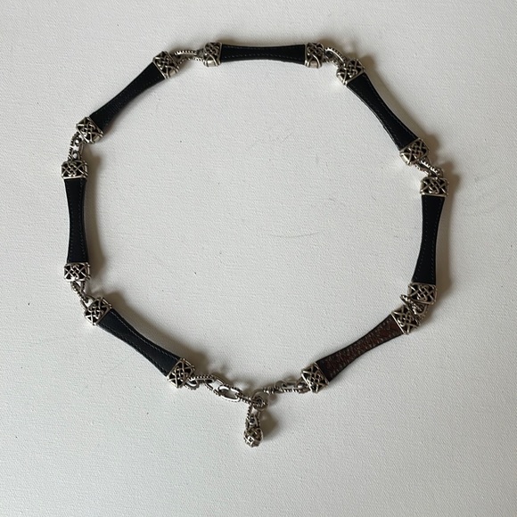 [Vintage] Reversible Leather and Chain Link Belt main image 4